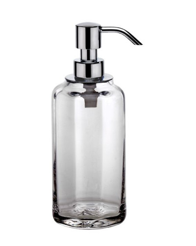 Surya Crystal, дозатор высокий 7х7хh19 см с помпой V6, прозрачное стекло, цвет хром