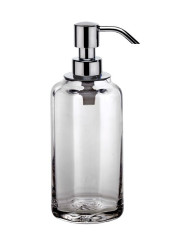 Surya Crystal, дозатор высокий 7х7хh19 см с помпой V6, прозрачное стекло, цвет хром