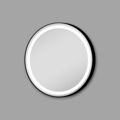 Xpertials Olek Led Redondo, круглое зеркало Led 60 см: датчик подсветки с диммером, профиль черный матовый