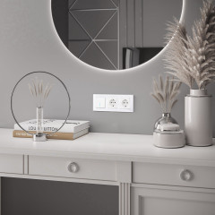 Выключатель одноклавишный с подсветкой (белый) W1110101