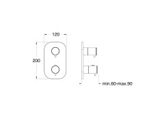 Наружный комплект для термостатического смесителя для душа CRISTINA Thermostatic external parts XX75128