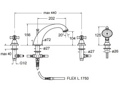Смеситель на борт ванны CRISTINA CANOVA CN12452