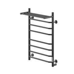 Полотенцесушитель Электрич.кабельный Ника WAY-3 80/50 с полкой RAL9005 черный матовый U