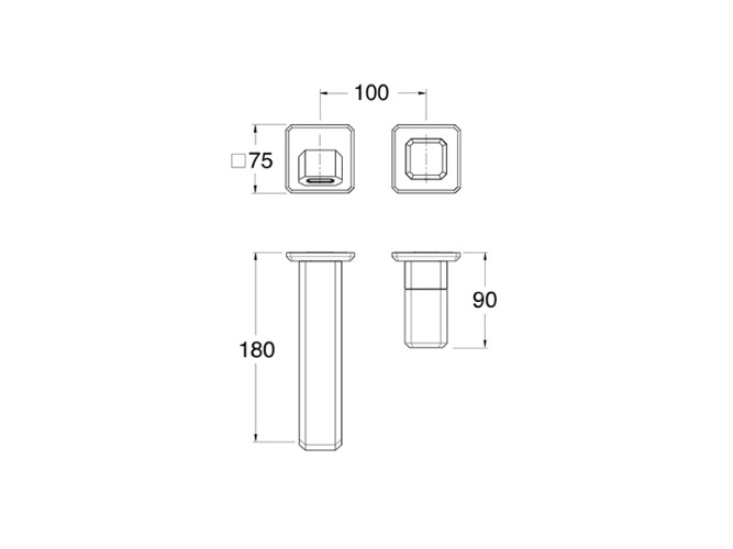 Наружные части настенного смесителя для раковины CRISTINA ITALY IT95751