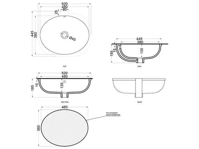 Раковина встраиваемая CIELO ENJOY EJLASPO