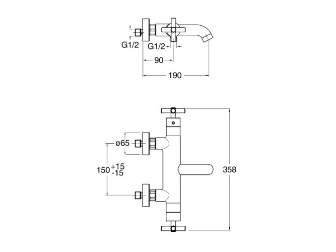 Смеситель для ванны термостатический CRISTINA EXCLUSIVE EV15751