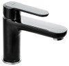 Emmevi Nefer, однорычажный смеситель для раковины с донным клапаном, цвет хром/черный