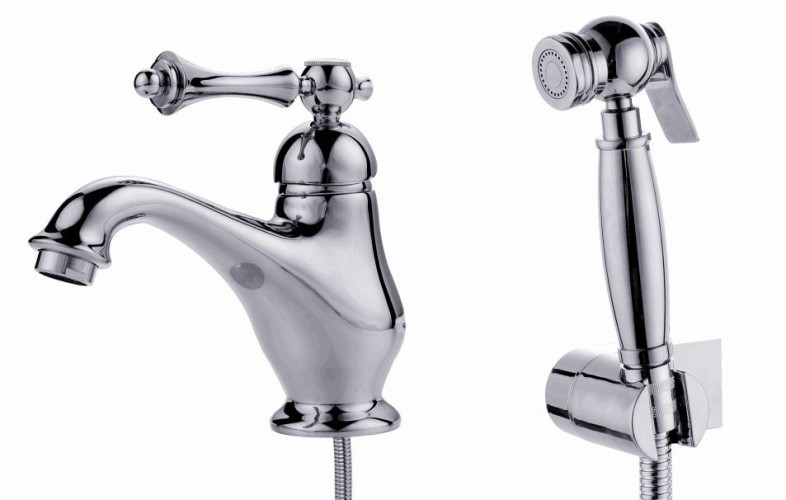 77051 Смеситель для умыв. с гиг. под. GANZER (10/1шт)