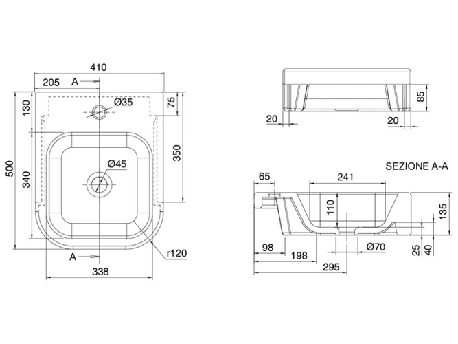 Раковина полувстраиваемая Scarabeo NEXT 8047/D