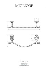 Полотенцедержатель L63 см, бронза Migliore Edera