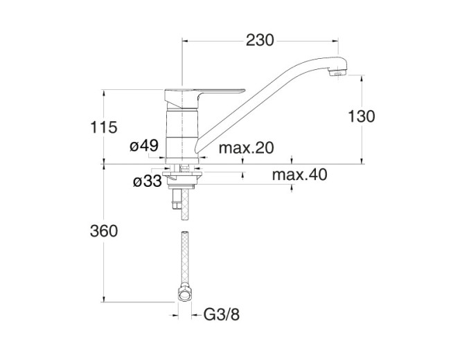 Смеситель для кухни CRISTINA KITCHEN KR52151