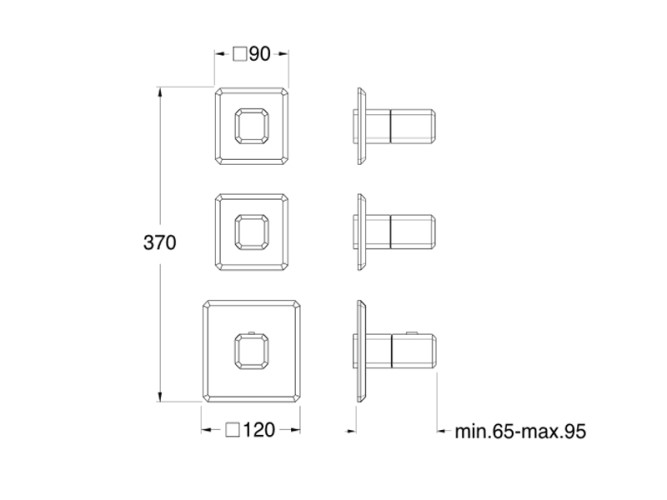 Наружный комплект для термостатического смесителя CRISTINA Thermostatic external parts IT77277