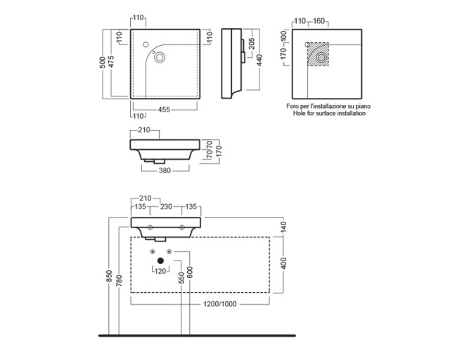 Раковина подвесная HATRIA GRANDANGOLO YXFA01
