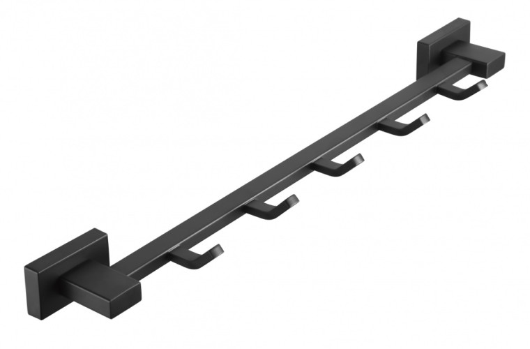 5016-C Вешалка для полотенца с 5-ю крючками (ЧЕРНЫЙ) ViEiR  (30/1шт)