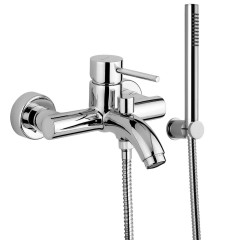 Emmevi Piper, однорычажный смеситель для ванны (излив 17,6 см), с набором для душа, цвет бронза