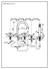 Emmevi Spirit New, комплект смесителя на борт ванны на 5 отверстий с поворотным изливом, цвет хром