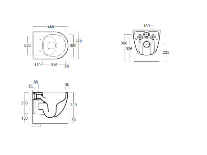 Унитаз подвесной безободковый SIMAS VIGNONI VI 28/F85 bia