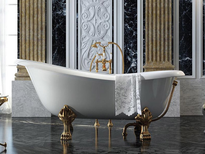 Ванна отдельностоящая на ножках, золото RELAX DESIGN CASSIOPEA oro