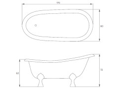 Ванна отдельностоящая на ножках, золото RELAX DESIGN CASSIOPEA oro