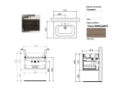Тумба с раковиной BERLONI BAGNO PLANA PNBSK31T/1417/1 hole