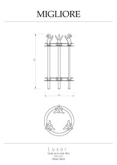 Столик H57xD40 см., стекло/золото Migliore Luxor