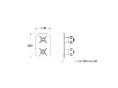 Внешняя часть термостатического смесителя CRISTINA Thermostatic external parts XC75192