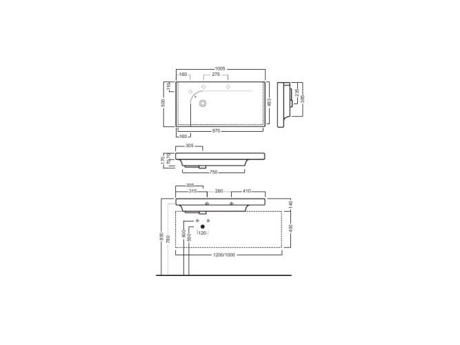 Раковина подвесная HATRIA GRANDANGOLO Y0VA01