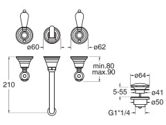 Смеситель для раковины настенный CRISTINA CANOVA ELITE CL24251