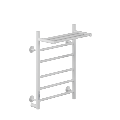 Полотенцесушитель Электрич.кабельный Ника WAY-2 60/50 с полкой RAL9016 белый матовый левый тэн