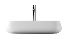 Alice Nur, накладная прямоугольная раковина с закругленными краями 60x35x14h см, цвет белый глянцевый