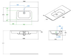 Раковина на тумбу BERLONI BAGNO SUITE  LAVQADINCXR57 110