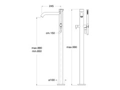 Смеситель напольный CRISTINA RX RX17928