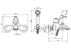 Смеситель для ванны FIMA CARLO FRATTINI LAMP F3304BR