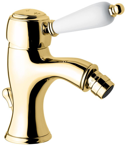 Emmevi Laguna, однорычажный смеситель для биде (излив 10,5 см), с донным клапаном, цвет золото