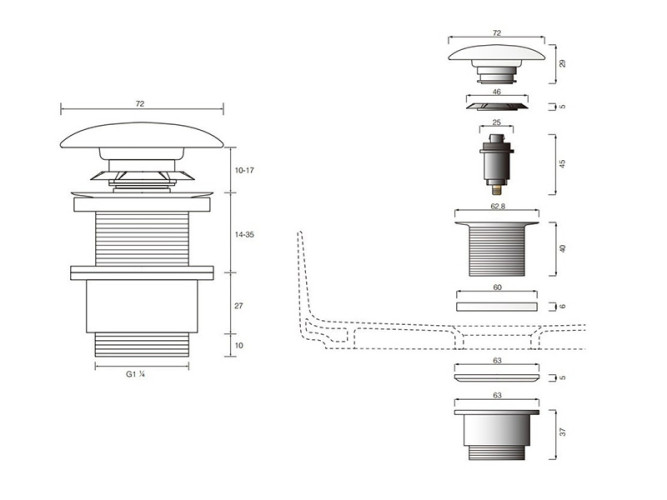 Выпуск для раковины CIELO SIWA PIL01B