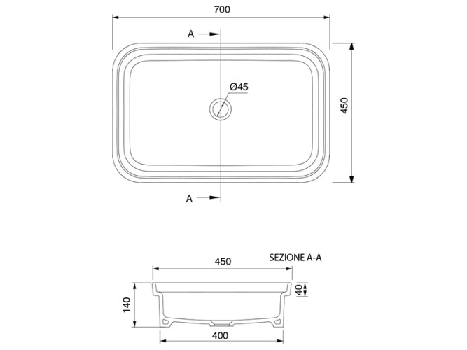 Раковина встраиваемая Scarabeo MIZU 9008
