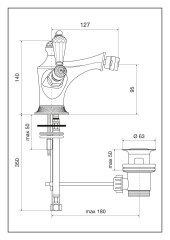 Emmevi The One Atena, смеситель для биде. Прозрачные кристаллы Swarovski, цвет бронза
