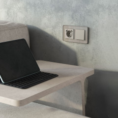 W1210004/ Выключатель одноклавишный (дымчатый) W1210004