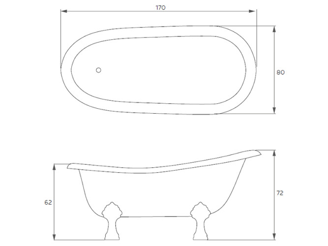 Ванна отдельностоящая на ножках, хром RELAX DESIGN CASSIOPEA cromo