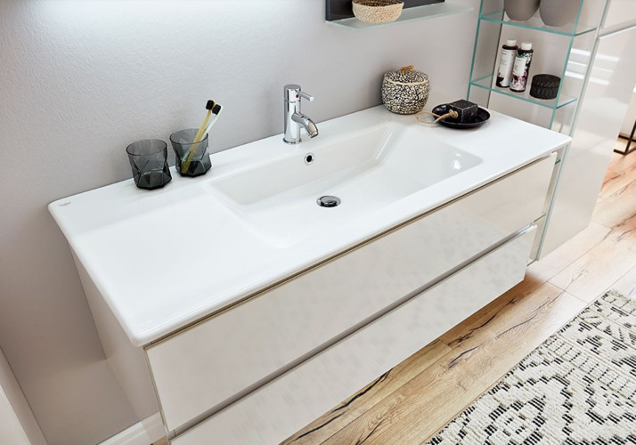 Marlin 3290fair, раковина керамическая 101 см, цвет белый