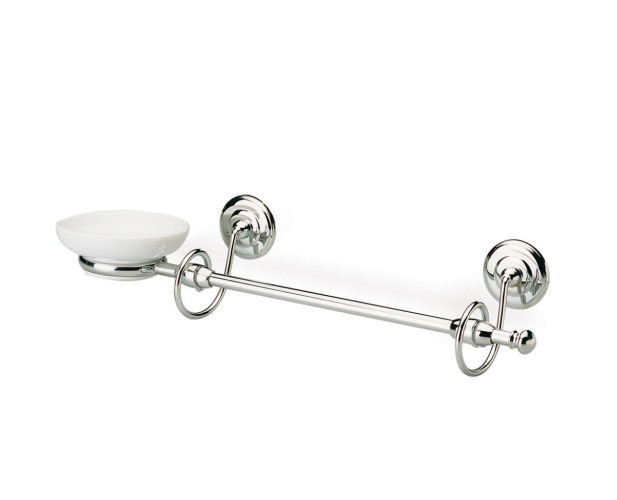 Stil Haus Idra, полотенцедержатель + керамическая мыльница, цвет хром - белая керамика
