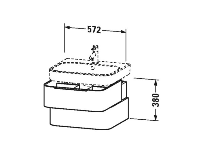 Тумба подвесная для раковины DURAVIT HAPPY D.2 H2636302222