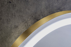 Xpertials Olek Led Redondo, круглое зеркало Led 80 см: датчик подсветки с диммером, профиль брашированное золото