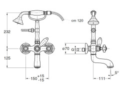 Смеситель для ванны CRISTINA LONDRA LD10051