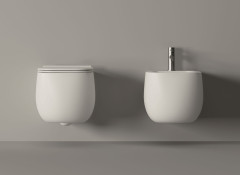 Alice Nur, подвесное биде c крепежом fix10, 57x37 см, цвет белый глянцевый