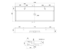Раковина накладная/ подвесная Scarabeo TEOREMA 2.0 5107/R-120B/41