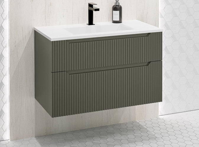 IBX FORTUNA, тумба под раковину 80 см, 2 ящика, цвет шалфей матовый лак