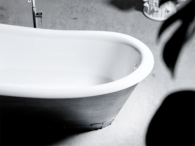 Ванна отдельностоящая RELAX DESIGN NAIL bia/alluminio anticato