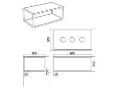 Держатель раковины навесной Scarabeo FRAME 1833/BS/90