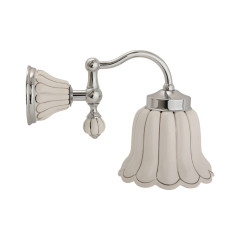 Светильник настенный, плафон керамика белая с декором платина, хром Migliore Olivia